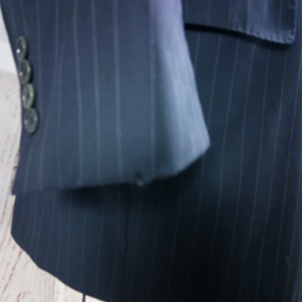 Jos A Bank Signature Gold 46R 2 Button Blue Striped Suit Blazer Sport Coat